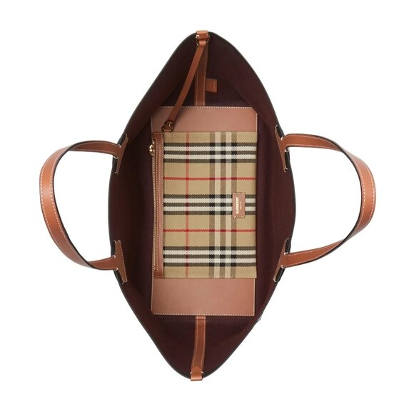 Burberry Medium London Check-Pattern Tote Bag - Picture 5 of 13